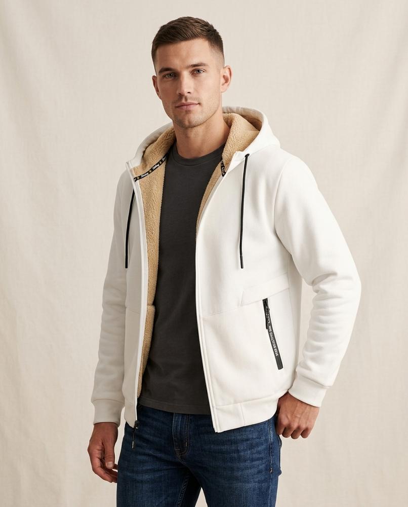 Lands Fashion - Alnal | Sherpa-Lined Zip-Up Hoodie Men