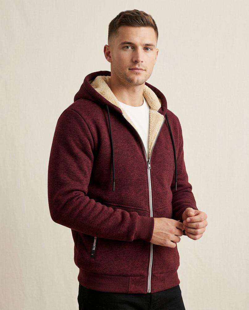 Lands Fashion - Alnal | Sherpa-Lined Zip-Up Hoodie Men