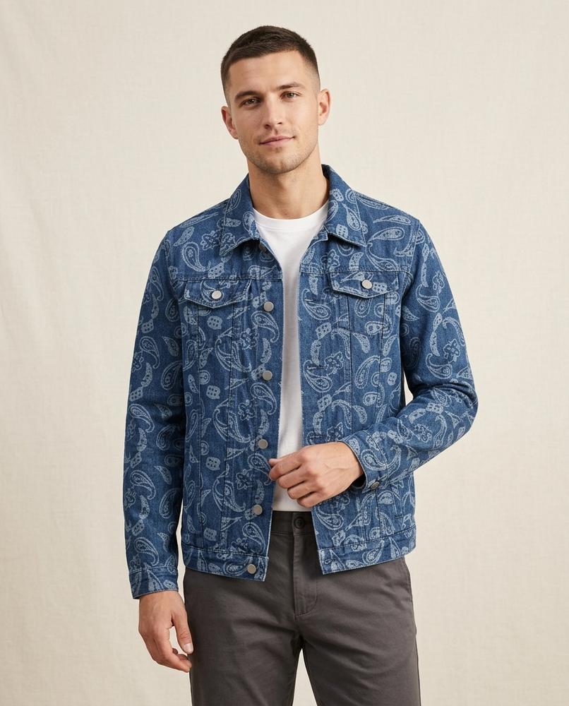 Lands Fashion - Altir | Patterned Denim Jacket Men