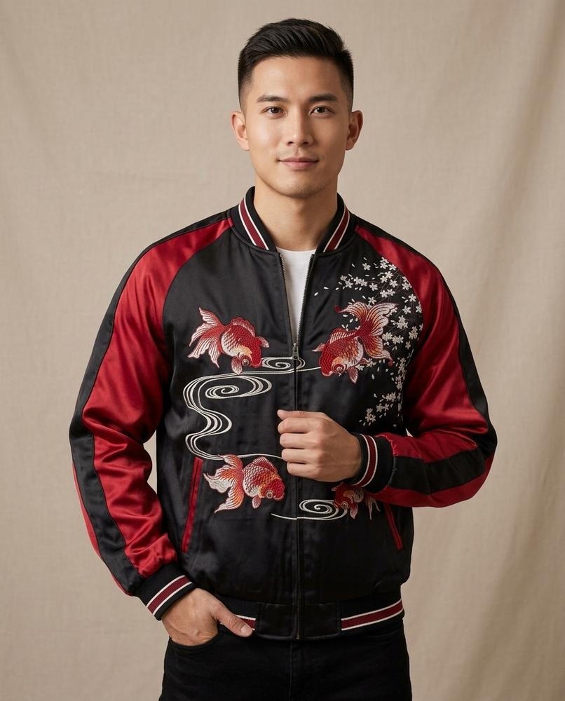 Lands Fashion - Tavel | Embroidered Satin Jacket Men