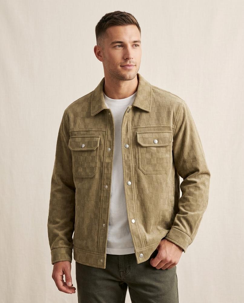 Lands Fashion - Milor | Checkerboard Snap-Button Jacket Men