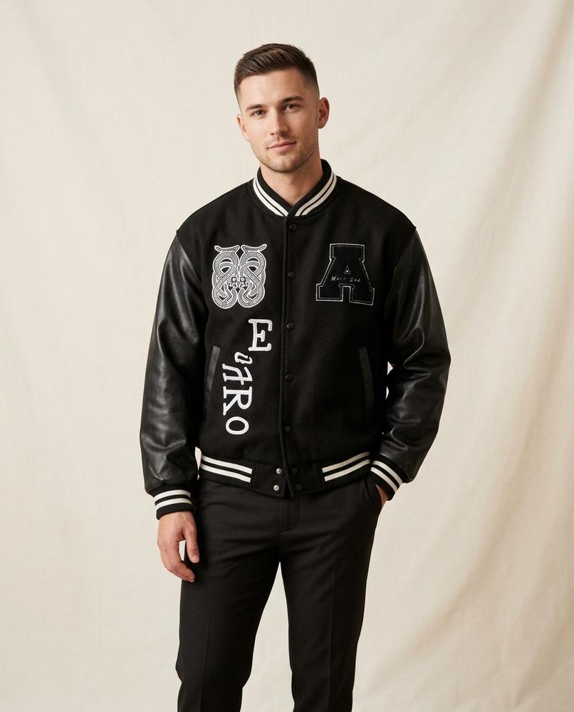 Lands Fashion - Seven | Embroidered Varsity-Style Jacket Unisex