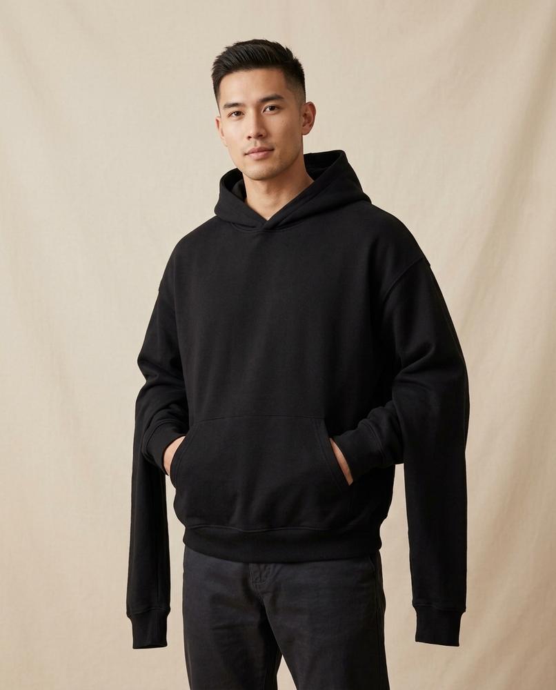 Lands Fashion - Lodan | Relaxed Fit Cotton Blend Hoodie Unisex