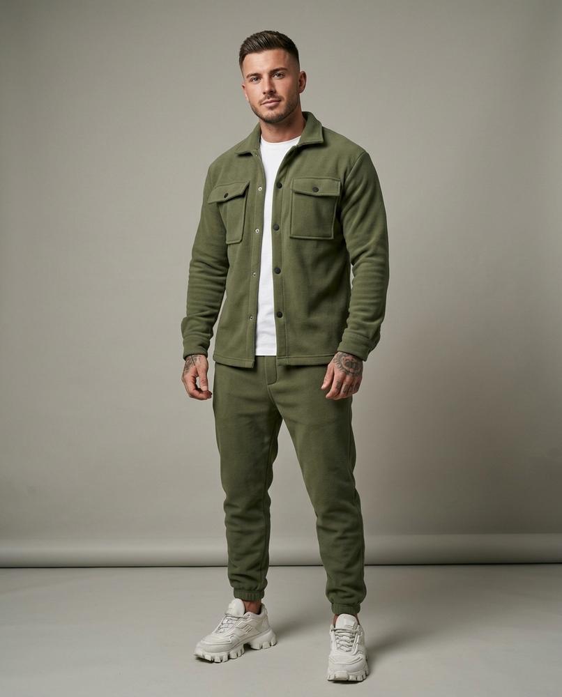 Lands Fashion - Zasil | Fleece Button-Up Suit Men