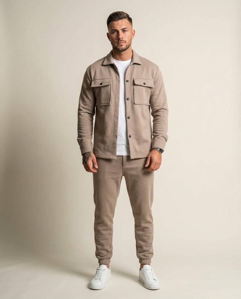 Lands Fashion - Zasil | Fleece Button-Up Suit Men