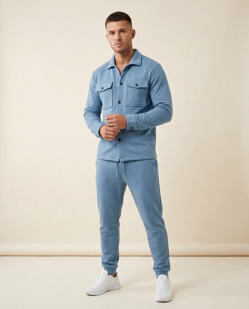 Lands Fashion - Zasil | Fleece Button-Up Suit Men