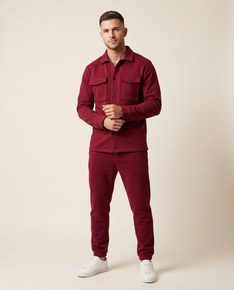 Lands Fashion - Zasil | Fleece Button-Up Suit Men