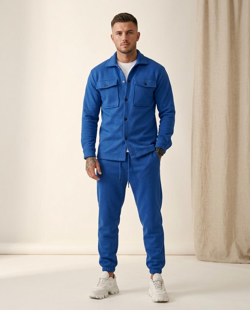 Lands Fashion - Zasil | Fleece Button-Up Suit Men