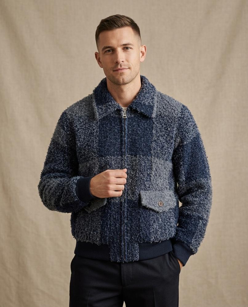 Lands Fashion - Niral | Textured Checked Jacket Men