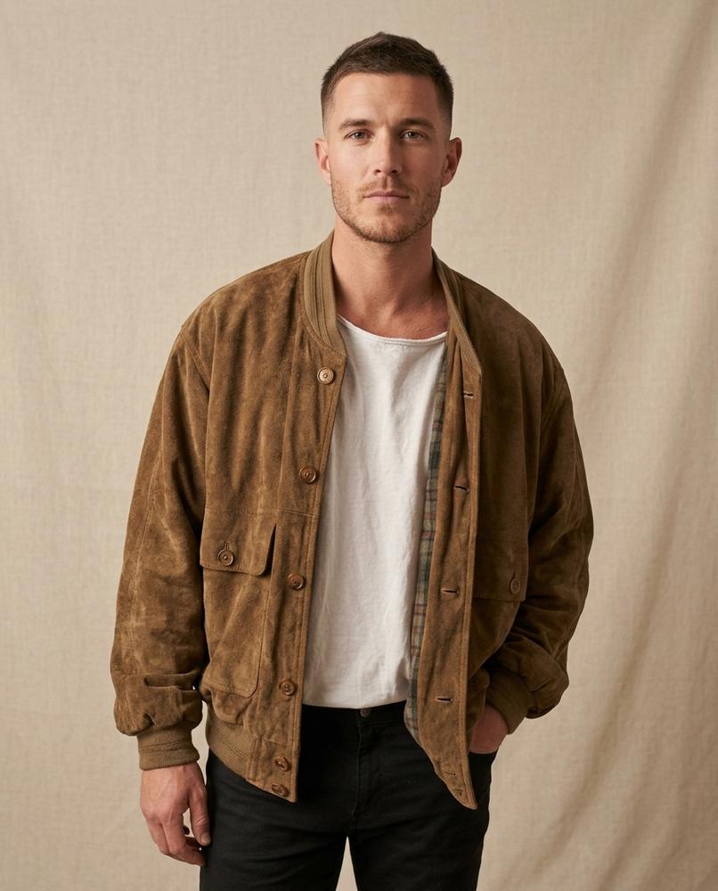 Lands Fashion - Cozan | Suede Button-Front Jacket Men