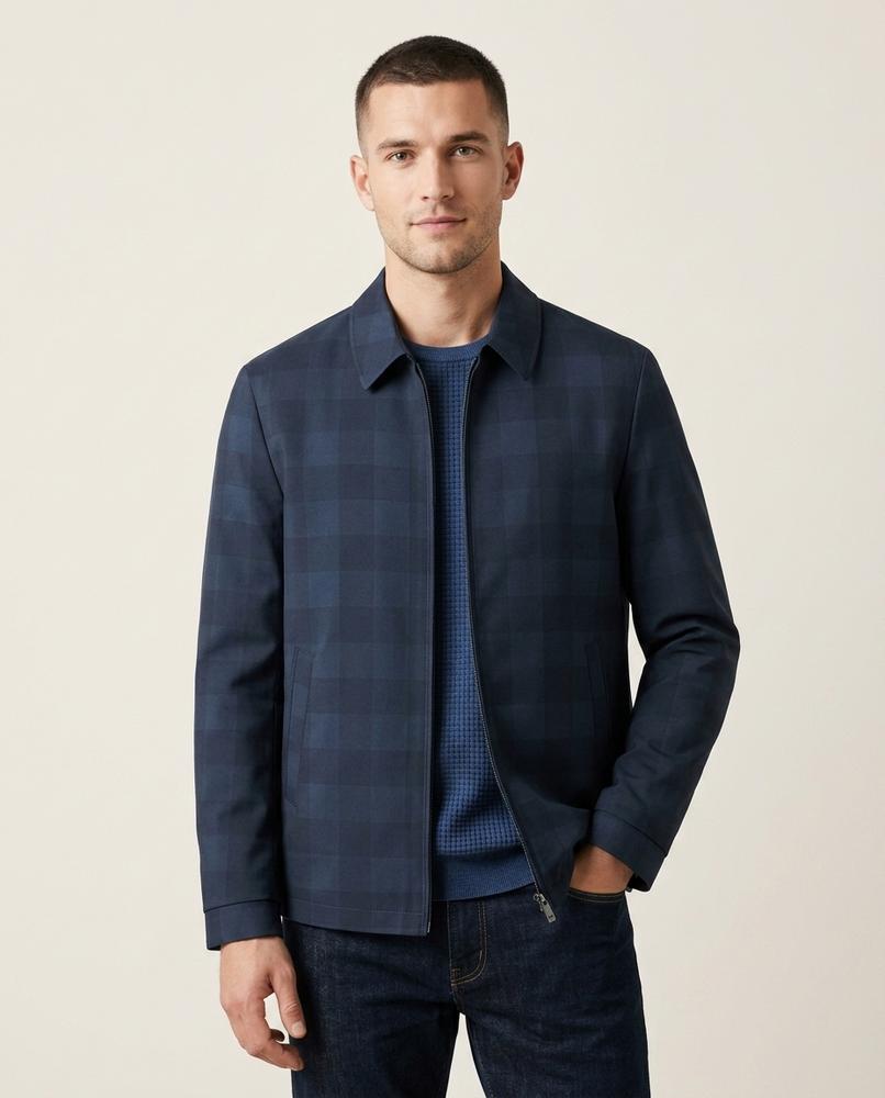 Lands Fashion - Niken | Checked Zip-Front Jacket Men