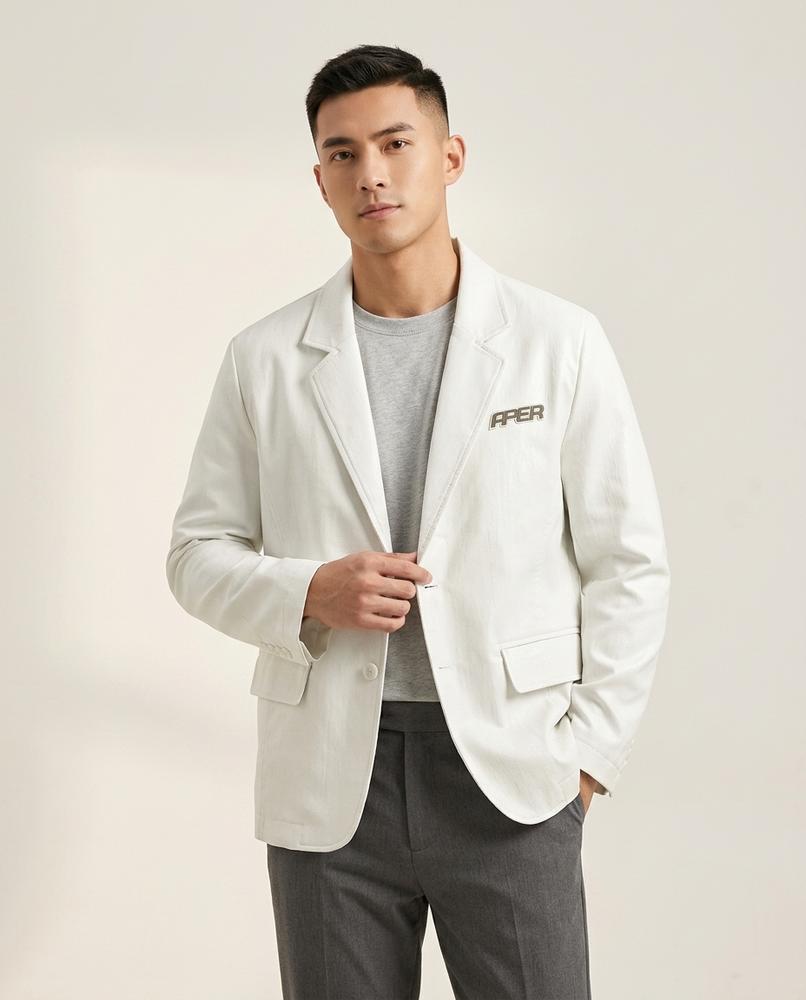Lands Fashion - Tarel | Croc-Effect Embossed Blazer Men