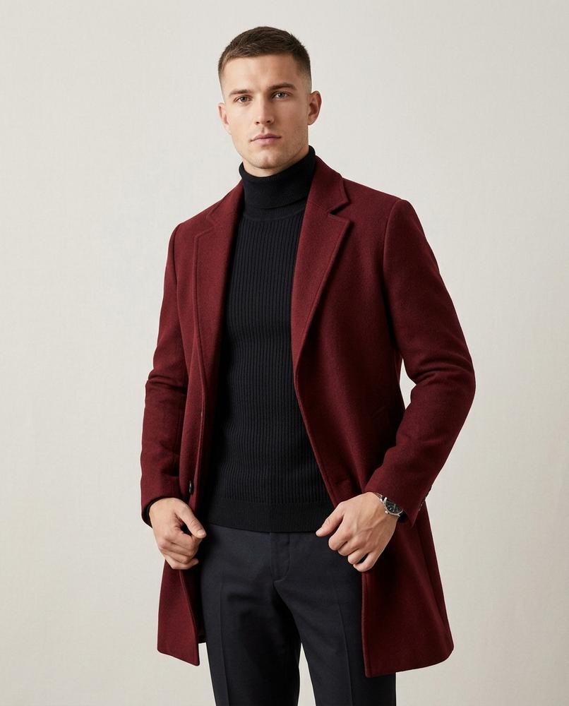 Lands Fashion - Vadan | Single-Breasted Felted Coat Men