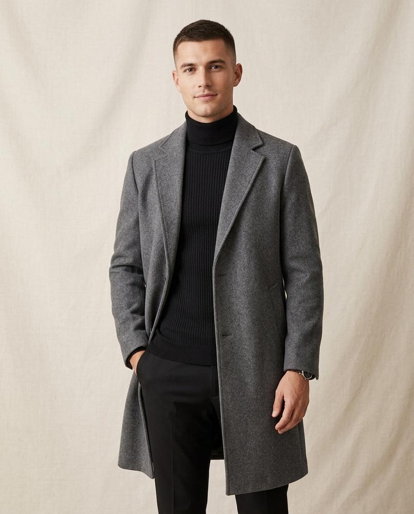 Lands Fashion - Vadan | Single-Breasted Felted Coat Men