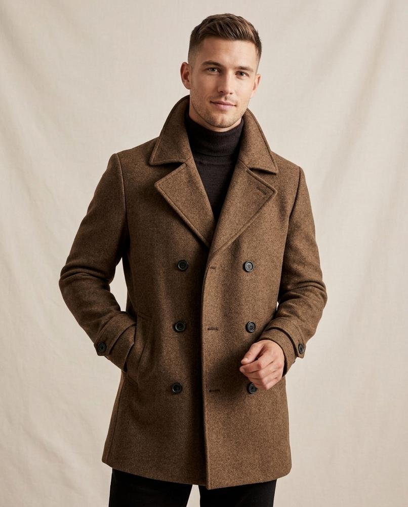 Lands Fashion - Rolom | Double-Breasted Lined Coat Men