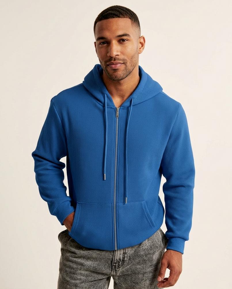 Lands Fashion - Varel | Waffle-Knit Zip-Up Hoodie Men