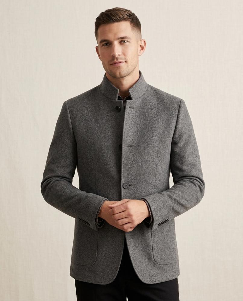 Lands Fashion - Dalor | Stand-Collar Wool Jacket Men
