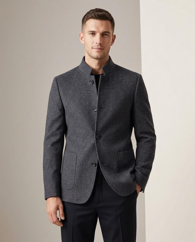 Lands Fashion - Dalor | Stand-Collar Wool Jacket Men