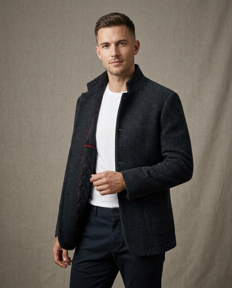 Lands Fashion - Zaron | Heathered Stand-Collar Jacket Men