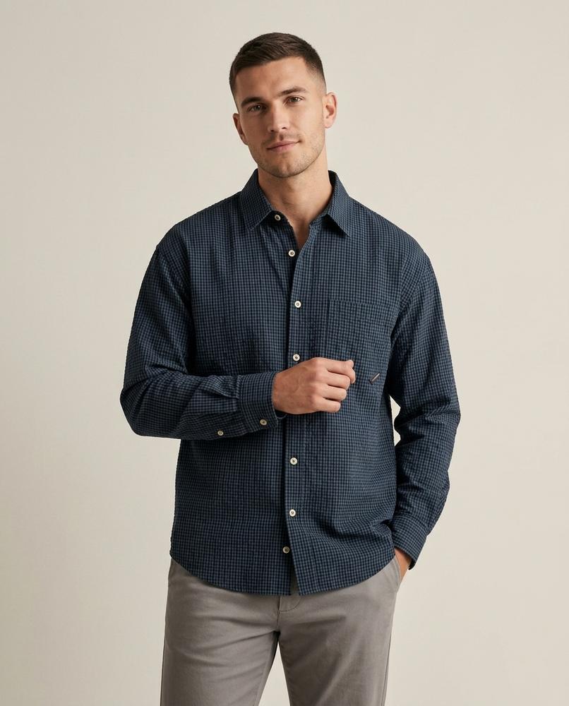 Lands Fashion - Vinal | Textured Gingham Shirt Men