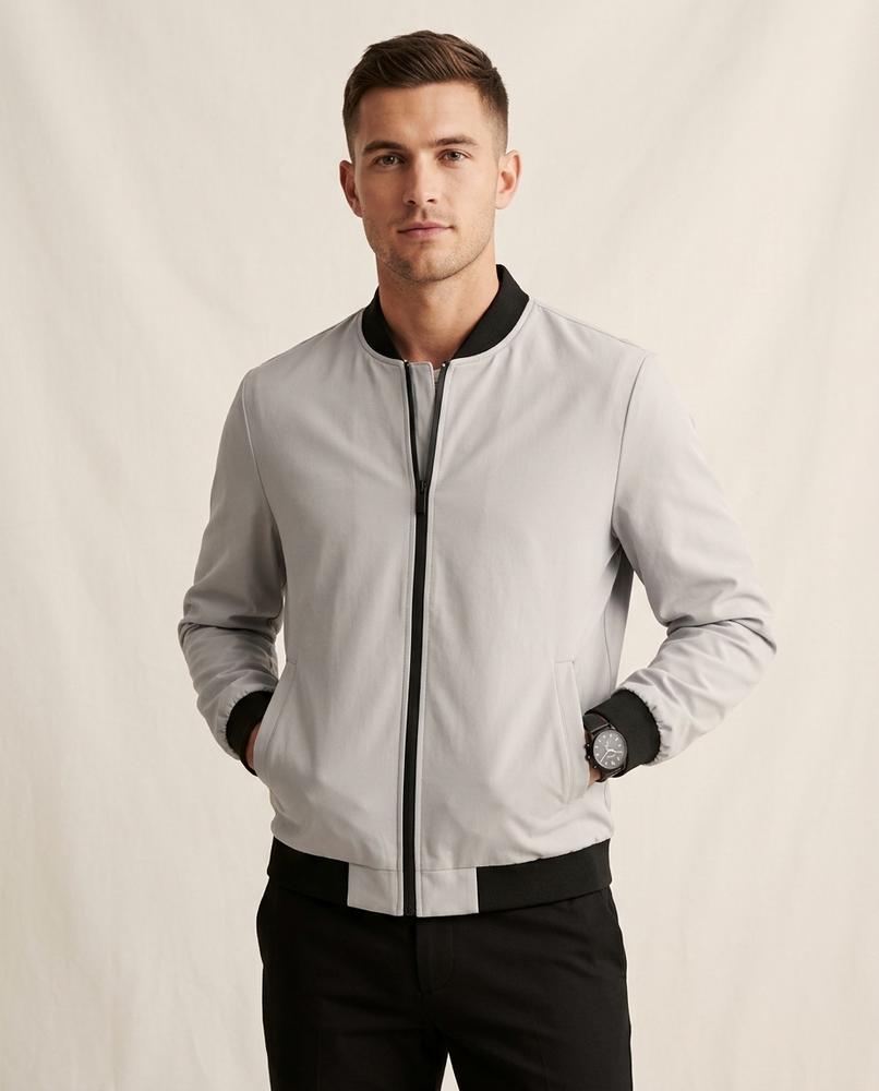 Lands Fashion - Masil | Zip-Up Ribbed-Trim Jacket Men
