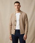 Lands Fashion - Kator | Rib-Knit Collarless Knit Cardigan Men