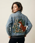 Lands Fashion - Sasil | Embroidered Button-Front Denim Jacket Women