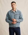 Lands Fashion - Zalar | Zip-Up Washed Denim Jacket Men