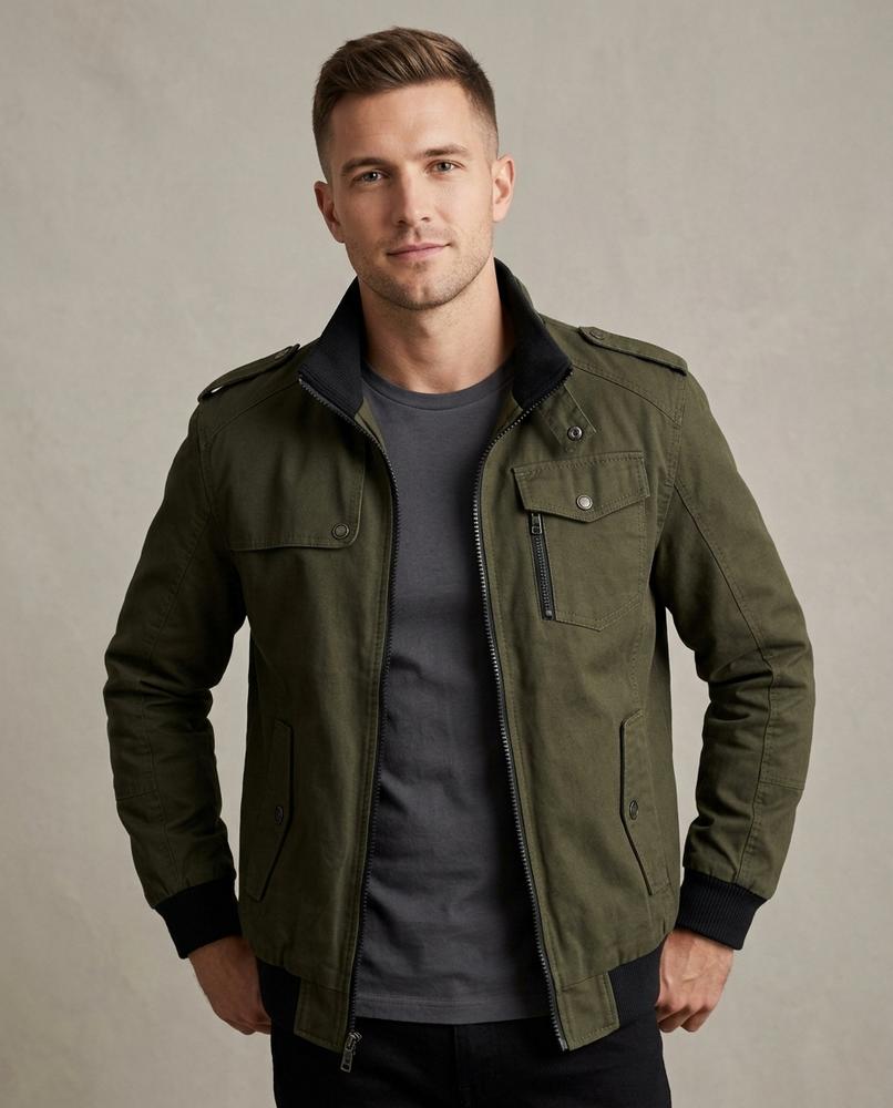 Lands Fashion - Kasen | Fleece-Lined Stand-Collar Jacket Men
