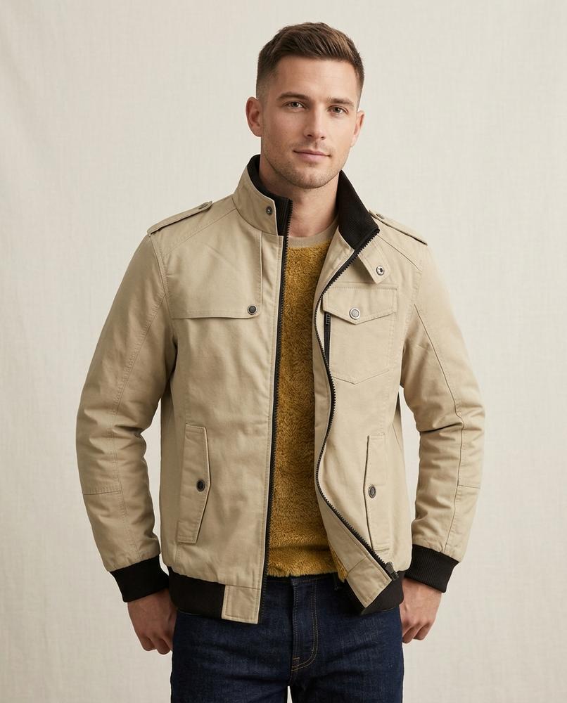 Lands Fashion - Kasen | Fleece-Lined Stand-Collar Jacket Men