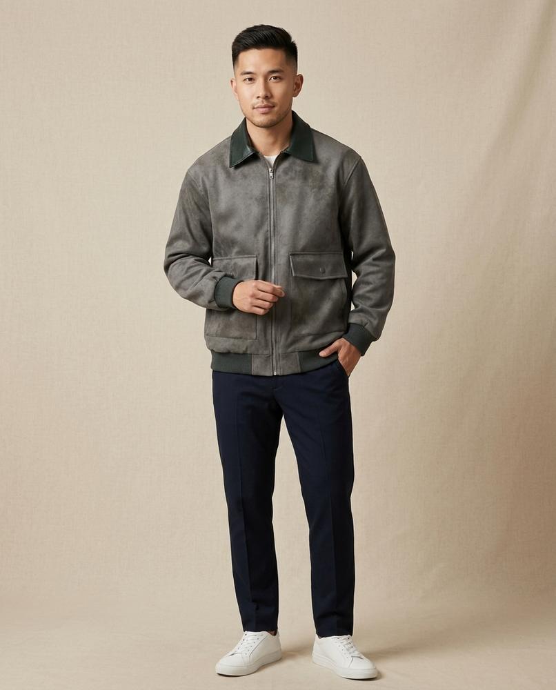 Lands Fashion - Zeral | Sueded Two-Tone Jacket Men