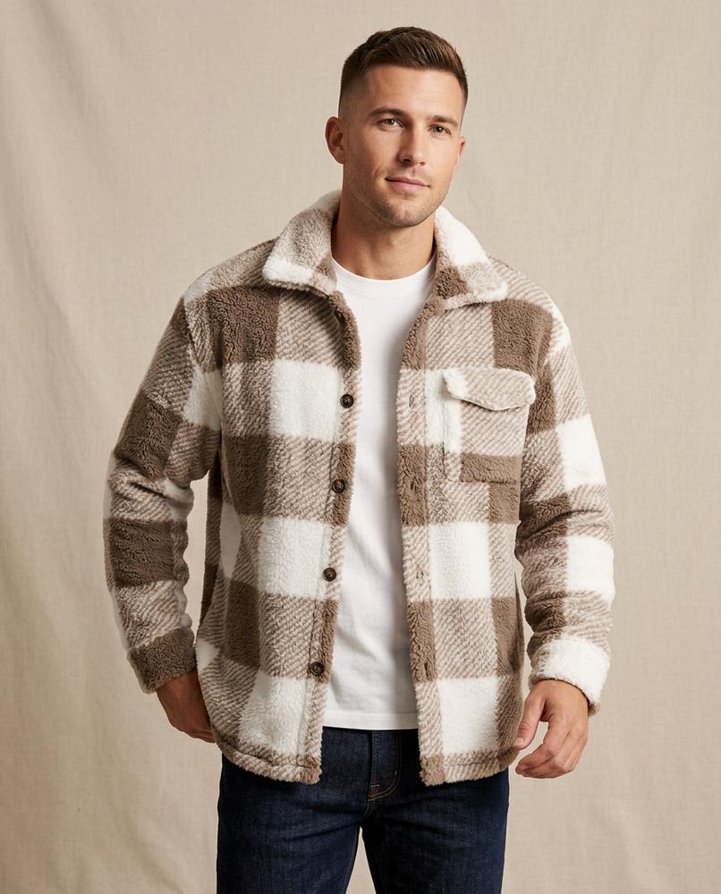 Lands Fashion - Laral | Plaid Fleece Jacket Men