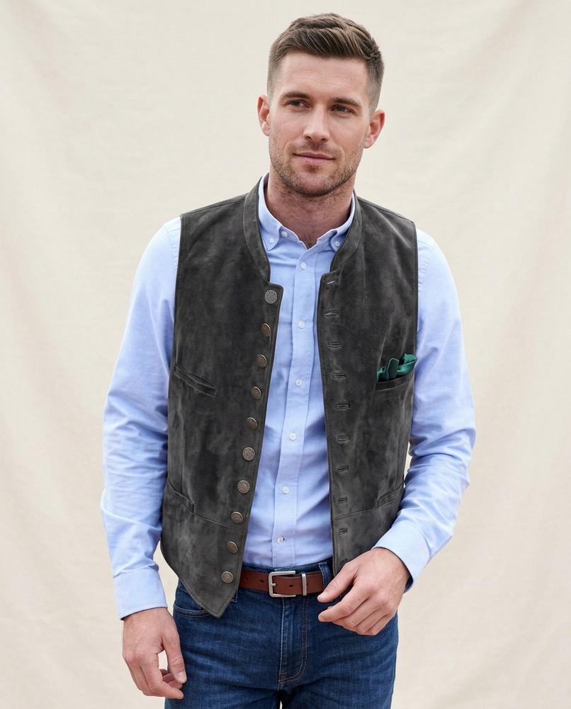 Lands Fashion - Cavan | Stand Collar Button-Front Vest Men