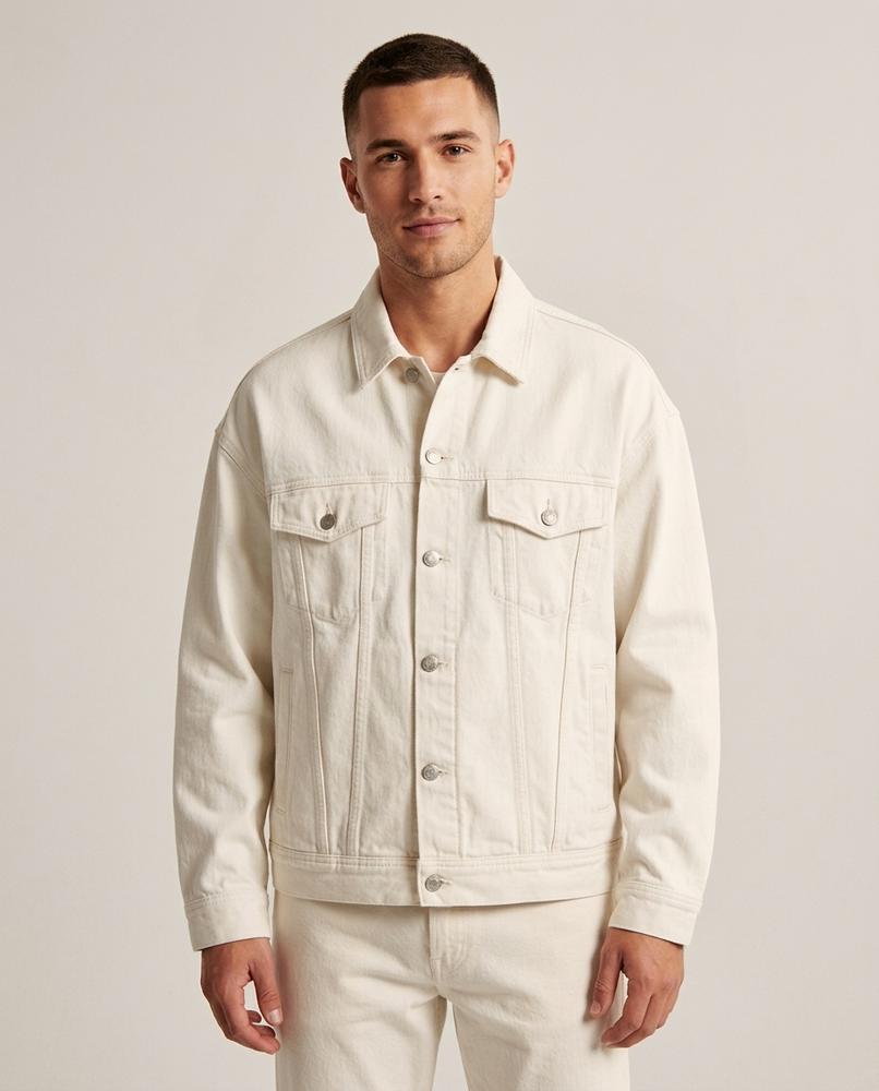Lands Fashion - Colan | Button-Front Relaxed-Fit Denim Jacket Men