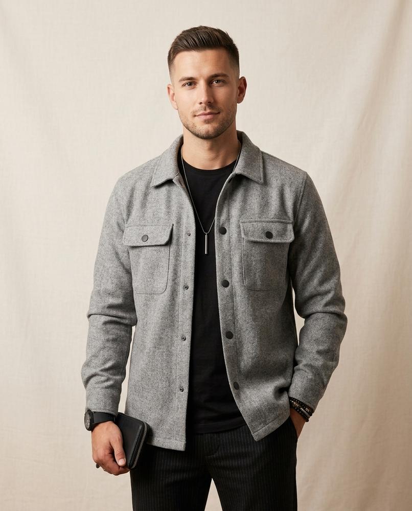 Lands Fashion - Arlom | Felted Slim-Fit Jacket Men