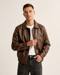 Lands Fashion - Kanor | Zip-Up Faux-Leather Jacket Men