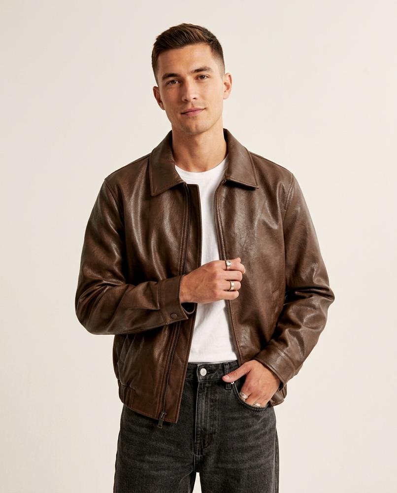 Lands Fashion - Kanor | Zip-Up Faux-Leather Jacket Men