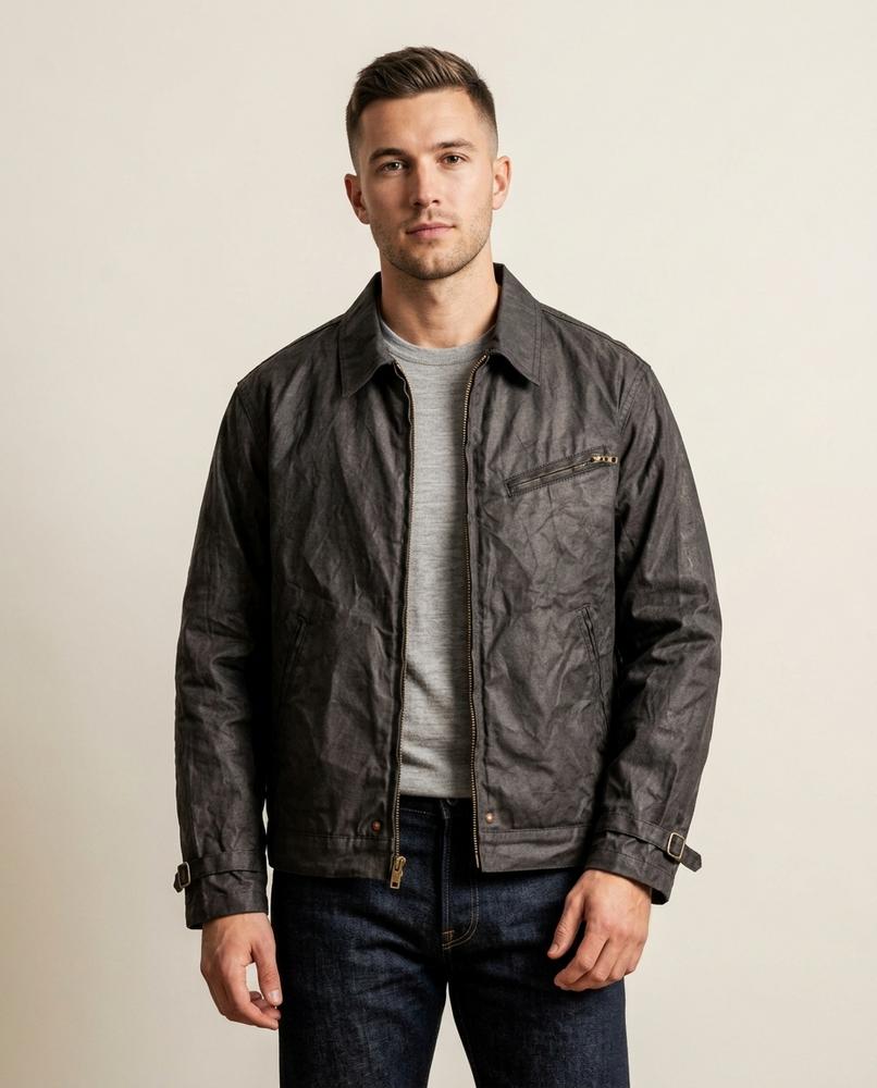 Lands Fashion - Notal | Waxed Zip-Up Jacket Men