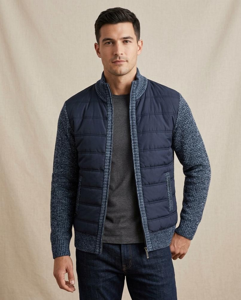 Lands Fashion - Dasil | Quilted Knit-Sleeve Jacket Men