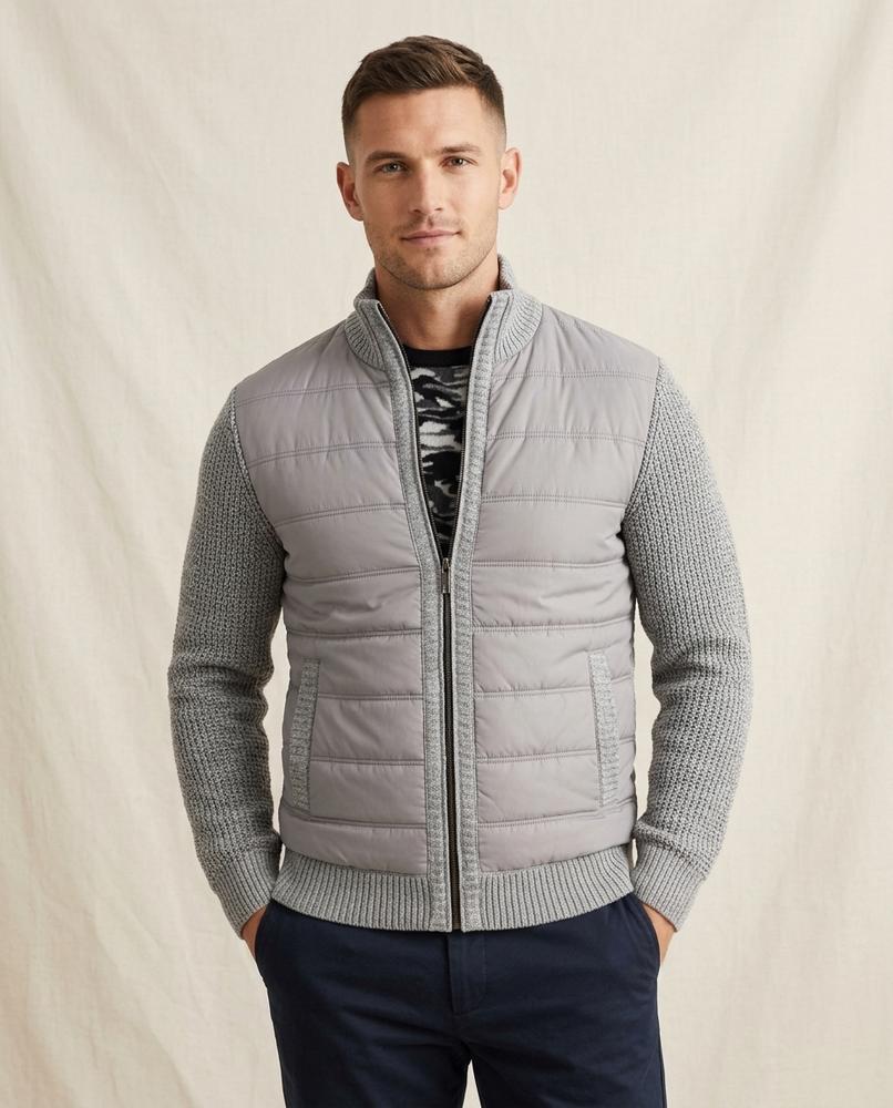 Lands Fashion - Dasil | Quilted Knit-Sleeve Jacket Men