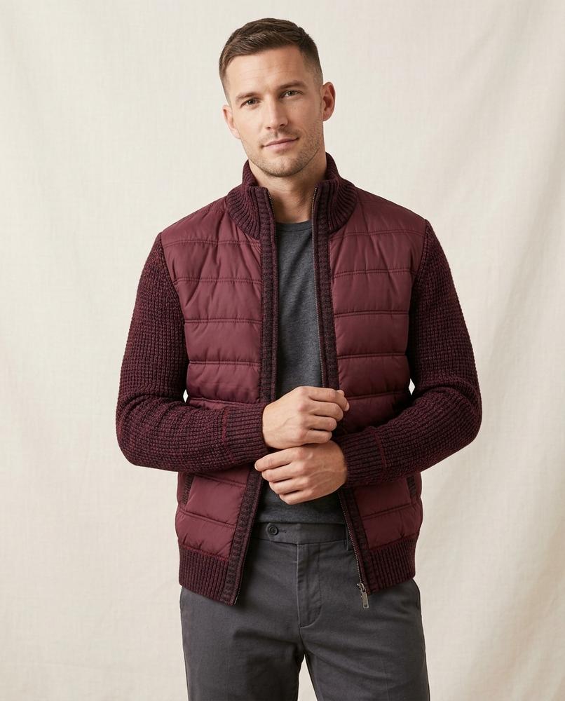 Lands Fashion - Dasil | Quilted Knit-Sleeve Jacket Men