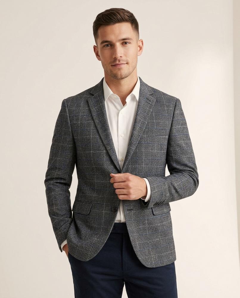 Lands Fashion - Ellor | Checked Single-Breasted Blazer Men