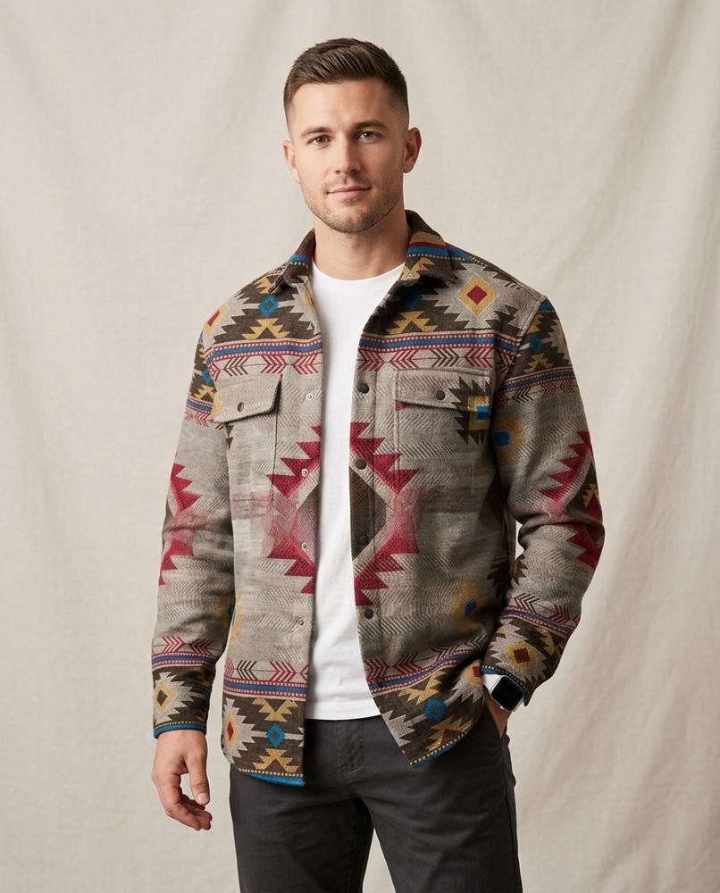 Lands Fashion - Ralin | Patterned Button-Up Jacket Men