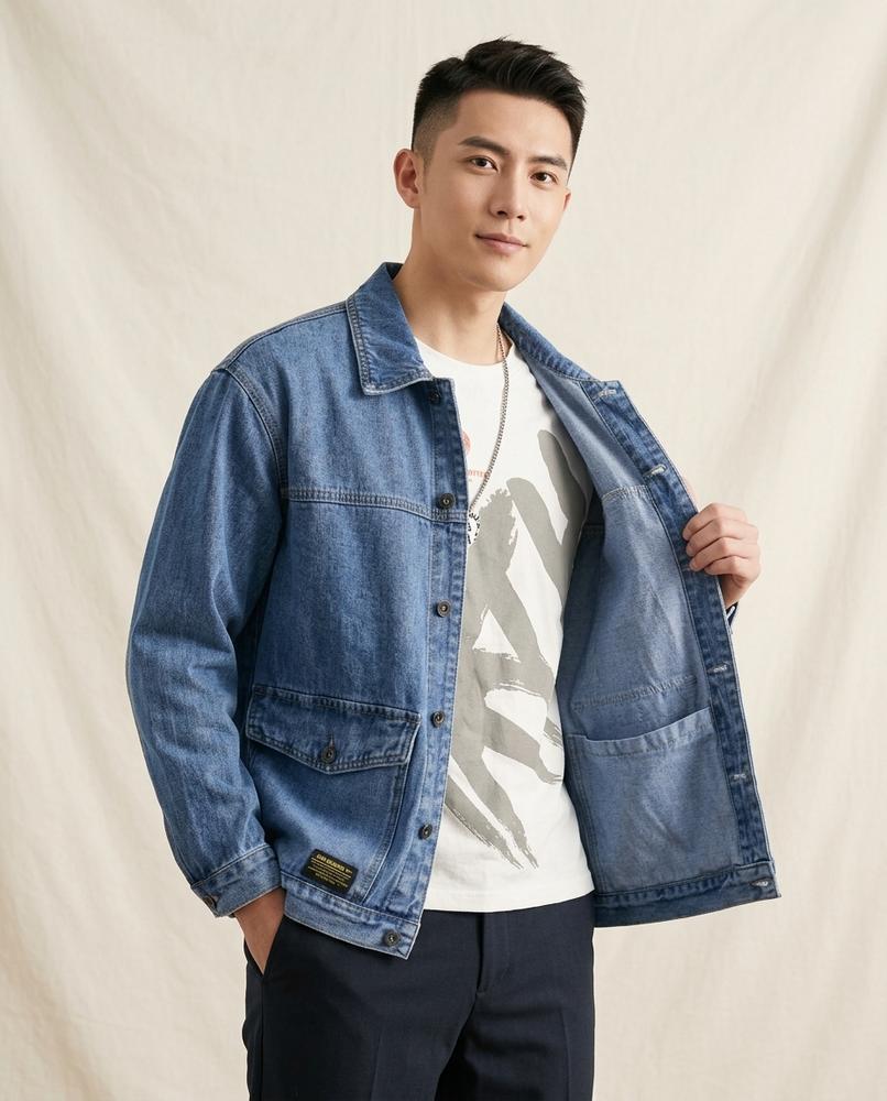 Lands Fashion - Riser | Denim Button-Front Jacket Men