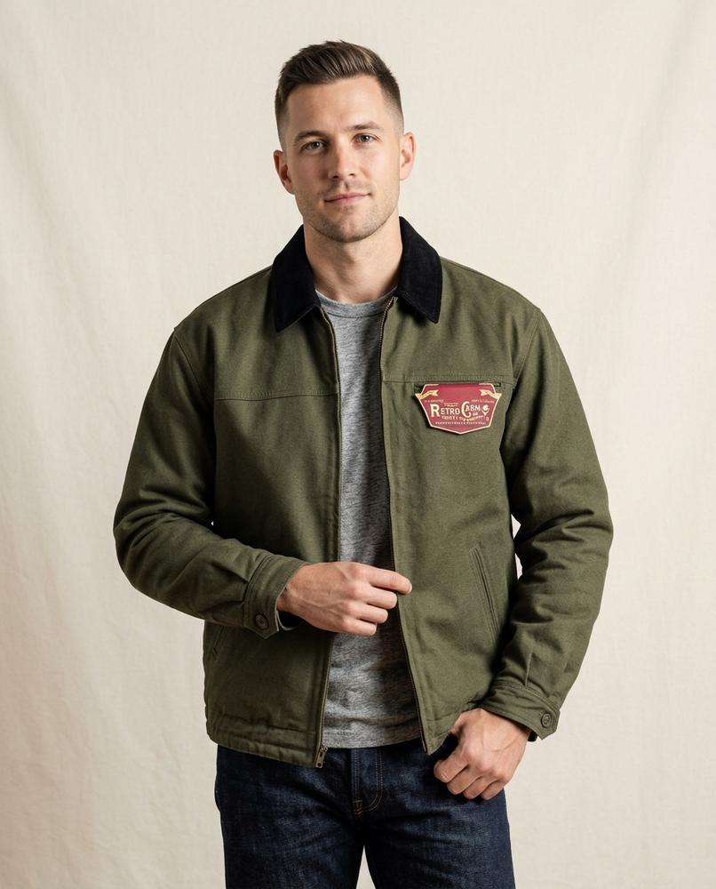 Lands Fashion - Rarev | Lined Corduroy-Collar Jacket Men