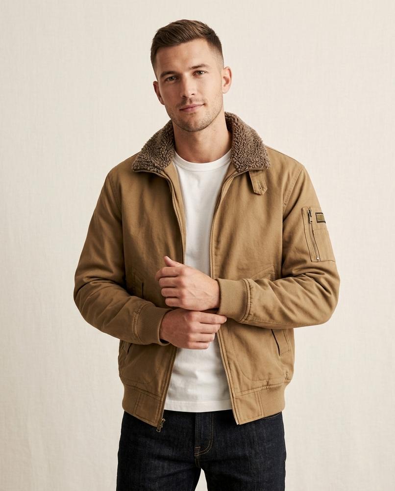 Lands Fashion - Kemar | Fleece-Lined Zip-Up Jacket Men