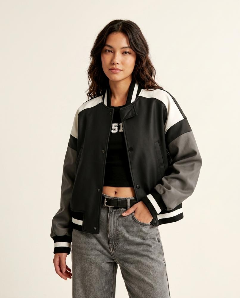 Lands Fashion - Loran | Color-Block Snap-Button Jacket Women