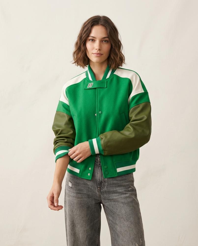 Lands Fashion - Loran | Color-Block Snap-Button Jacket Women