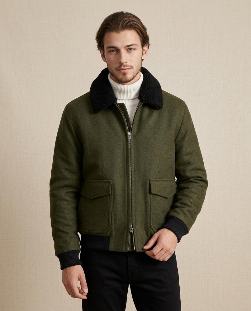 Lands Fashion - Larel | Sherpa Collar Zip-Up Jacket Men