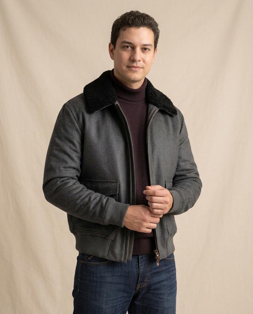 Lands Fashion - Larel | Sherpa Collar Zip-Up Jacket Men
